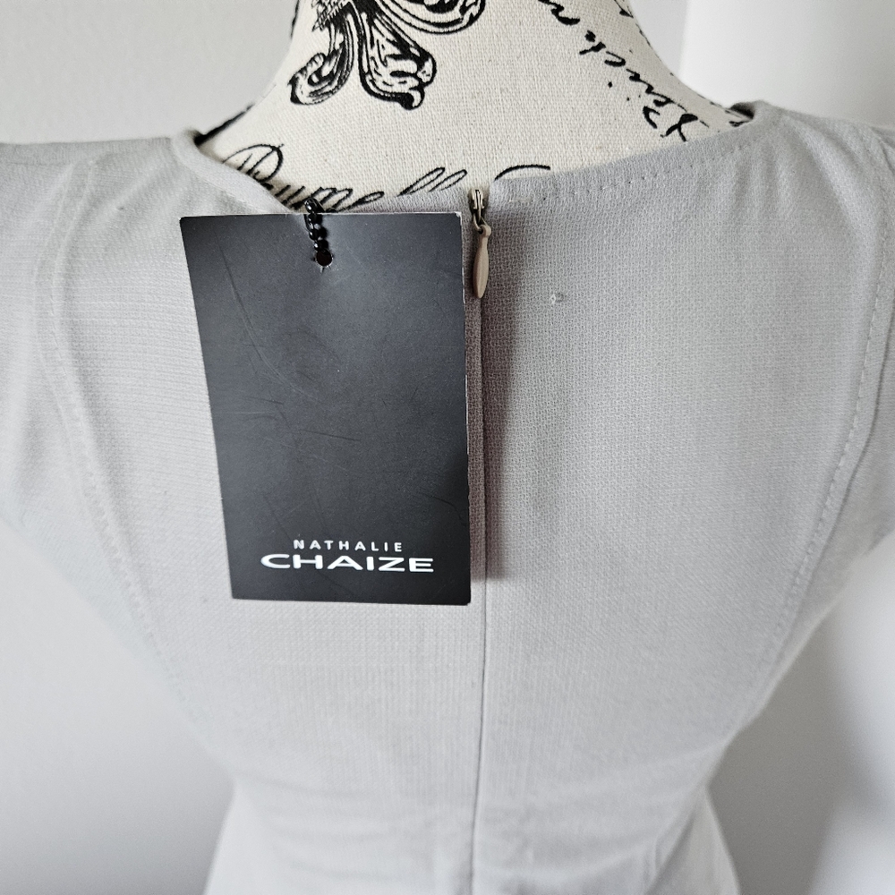 ๐จ๐ต Nathalie Chaize pencil midi dress beige size 36 EU ๐จ๐ต - Picture 3 of 10